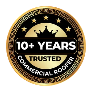 10+ years trusted commercial roofer badge